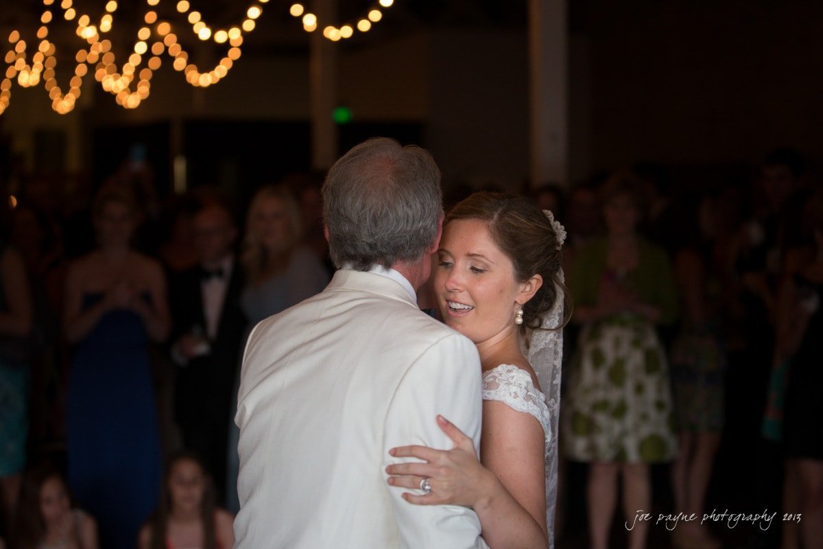 bride dances with her dad at the stockroom raleigh