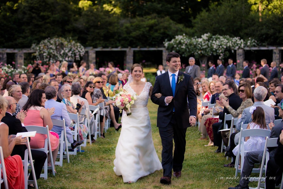 wedding recessional at raleigh rose garden